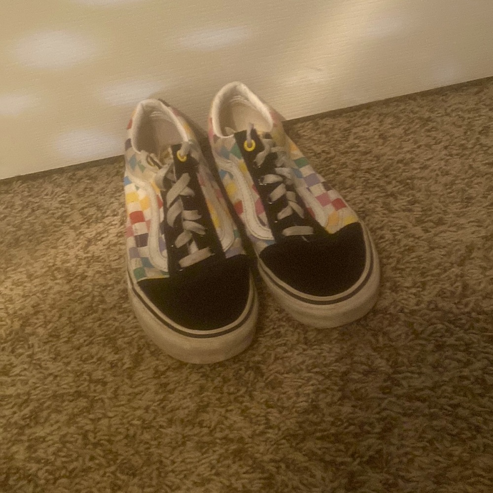 Rainbow Checkerboard Shoes